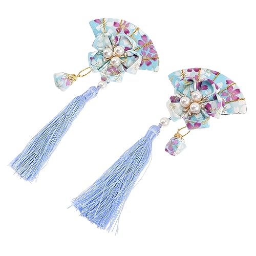 ELAYARD 2 Stück Japanische Fächer Haarspangen mit Quasten Haaraccessoires für Hochzeiten Partys und Cosplay Damen Haarschmuck Stilvollem Design von ELAYARD