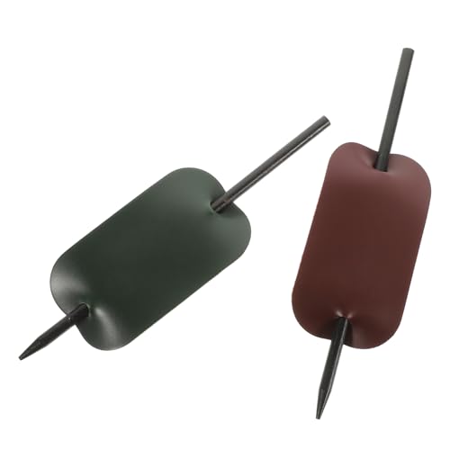 ELAYARD 2 Stück PU Leder Haarschmuck Weiche Verformungsbeständige Haarspangen mit Stab für Damen Vielseitige Ponytail und Haarknoten Accessoires in Grün und Weinrot Frisuren für Alltag von ELAYARD