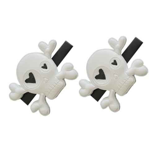 ELAYARD 2 Stück Punk Style Schädel Haarspangen Halloween Skelett Haarschmuck für Damen und Auffällige Gothic Haarklammern für Kostüm und Themenpartys von ELAYARD