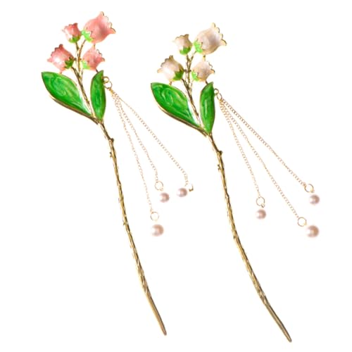 ELAYARD 2 Stück Retro Haarnadeln mit Perlen und Glockenblumen Chinesischer Haarschmuck für Damen Langlebige Handgefertigte Haarstäbe mit Stilvollem Quasten design für Hochzeit und Alltag ELAYARD 2 Stück Retro Haarnadeln mit Perlen und Glockenblumen Chinesischer Haarschmuck für Damen Langlebige Handgefertigte Haarstäbe mit Stilvollem Quasten design für Hochzeit und Alltag von ELAYARD