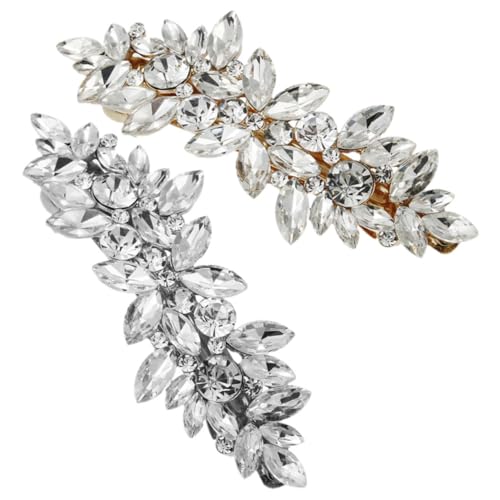 ELAYARD 2 Stück Rhinestone Haarklammern Haarschmuck für Mädchen mit Funkelnden Strasssteinen Luxuriöse Haarspangen für Hochzeit und Alltag Sicherer Halt ohne Haarschaden Accessoires in von ELAYARD
