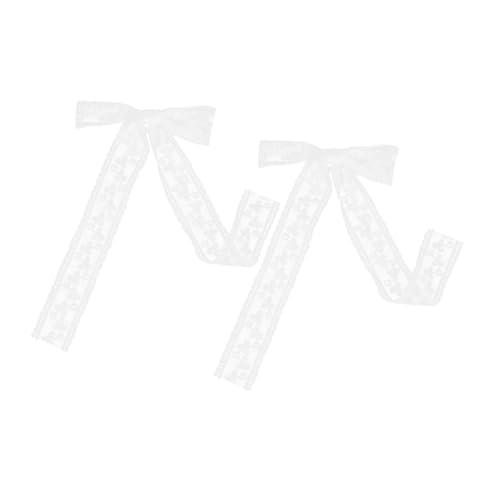 ELAYARD 2 Stück Spitzen haarspangen mit Großem Schleifenband Modische Haarschleifen für Damen Fester Sitz Vielseitig für Alltag Hochzeit Party und Festliche Anlässe Geeignet von ELAYARD