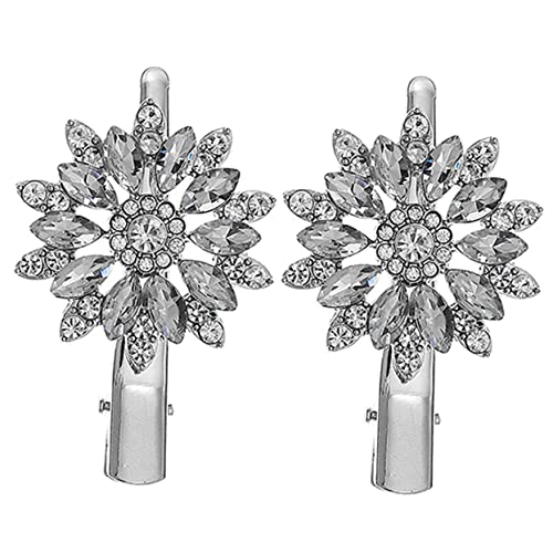ELAYARD 2 Stück Strass Blüten Haarspange aus Metalllegierung Langlebig und Leicht Haarklammer für Damen und Mädchen Geeignet für Hochzeit Party Alltag und Verschiedene Frisuren von ELAYARD