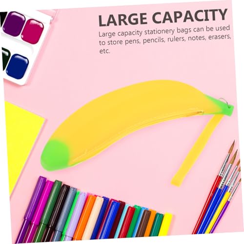 ELAYARD 2 Stück Teiliges Bananenform Silikon Federmäppchen Große Kapazität Stiftetasche mit Reibungslosem Reißverschluss Weiches Strapazierfähiges Material als Schüler Geschenk Praktische von ELAYARD