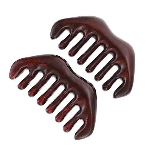 ELAYARD 2 Stück Teiliges Breiter Holzkamm aus Natürlichem Sanfter Massagekamm für Frauen und Männer Fördert die Durchblutung Haarbruch für Nasses und Trockenes Haar Ergonomisch und von ELAYARD