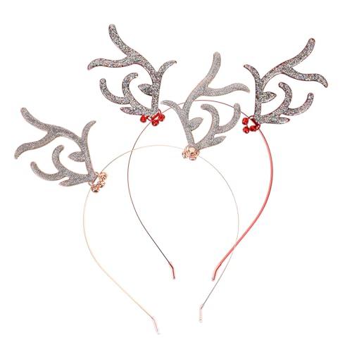 ELAYARD 2 Stück Teiliges Hirschgeweih Haarreif mit Strasssteinen Festival Haarband Langlebiges Komfortables Stirnband für Weihnachtsfeiern Geburtstage Bühnenauftritte Geeignet für Damen von ELAYARD