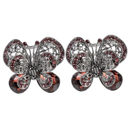 ELAYARD 2 Stück Teiliges Schmetterling Haarklammern mit Strasssteinen Modische Party Haarspangen für Damen Eleganter Leichter Haarschmuck zur Schnellen Frisurorganisation Glitzernde von ELAYARD
