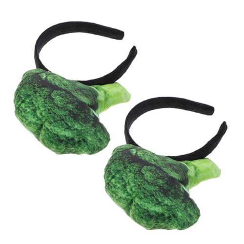 ELAYARD 2 Stück Teiliges Stirnband für Damen Leichtes Rutschfestes Haarband mit Brokkoli Design Lustiges Festival Accessoire für Halloween Cosplay Mottoparty und Alltag Geeignet von ELAYARD