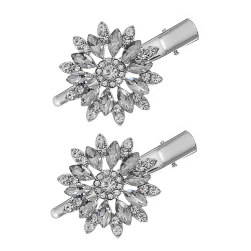 ELAYARD 2 Stück Teiliges Strass blumen Haarclip Stilvolle Haarklammern mit Funkelnden Kristallen Modische Haarschmuck Accessoires für Damen und Mädchen für Alltag und Festliche Anlässe von ELAYARD