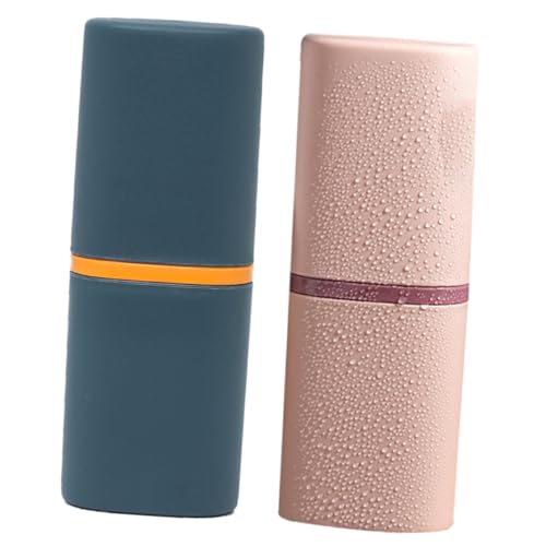 ELAYARD 2 Stück Tragbarer Zahnbürsten Aufbewahrungsbecher mit Rundem Eckdesign Kompakt Robust und Praktisch für Reise und Zuhause Feine Verarbeitung Passend für Damen und Herren von ELAYARD