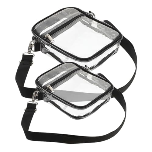 ELAYARD 2 Stück Transparente Crossbody Tasche aus Strapazierfähigem PVC mit Verstellbarem Schulterriemen Kleine und Große Stadiongenehmigt mit Reißverschluss für Konzerte und von ELAYARD