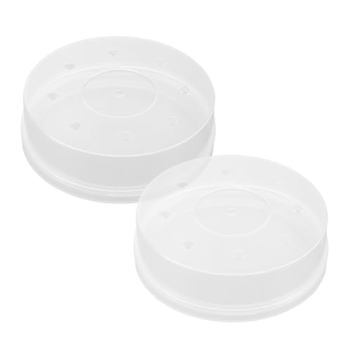 ELAYARD 2 Stück Transparente Make-up-schwammhalter-hülle, Tragbare Puderquasten-aufbewahrungsbox, Reisefreundlicher Kosmetikquasten-organizer, Runder Make-up-schwammbehälter von ELAYARD