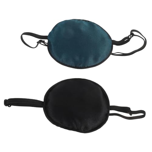 ELAYARD 2 Stück Verstellbare Augenklappe für Erwachsene und Weiche Atmungsaktive Piraten-einzelaugenklappe Geeignet für Amblyopie-therapie und Halloween-kostüm Schwarz Grün von ELAYARD