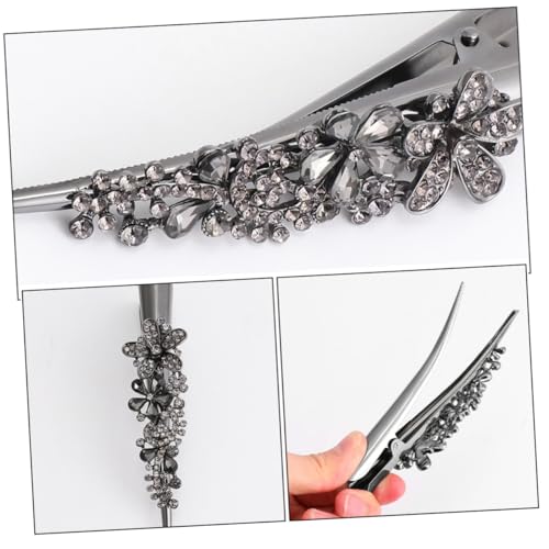 ELAYARD 2 Stück Vintage Große Haarklammer Metall mit Funkelnden Strasssteinen Robuste Retro hornspange für Damen und Mädchen Leicht Tragbar Eleganter Haarschmuck für Stilvolles Styling von ELAYARD