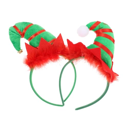 ELAYARD 2 Stück Weihnachts Haarreif mit Glocken und Federn Langlebige Festival Party Haarschmuck Verstellbare Kopfbedeckung für Erwachsene für Weihnachten und Karneval von ELAYARD