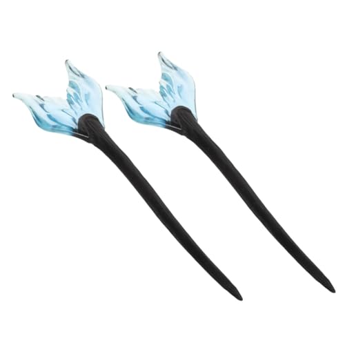 ELAYARD 2 Stücke Haarstäbchen Für Frauen Haar Zubehör Antiken Stil Haarnadeln Fischschwanz Form Haarnadeln Holz Haar Sticks Für Hanfu von ELAYARD