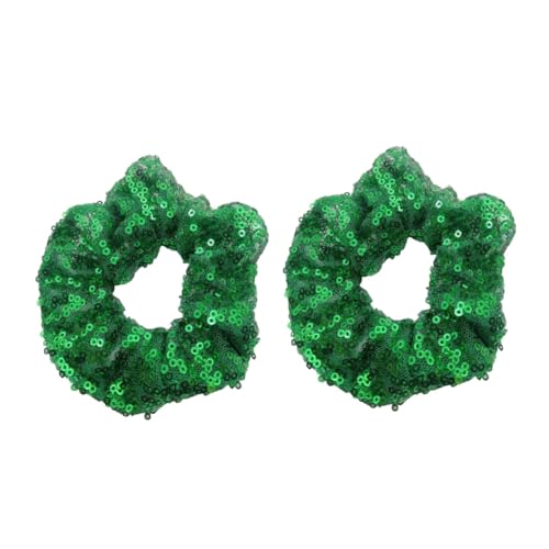 ELAYARD 2 Stücke Weihnachts Haargummis mit Pailletten Elastisches Farbiges Haarband für Damen und Mädchen Weiches Stretch Haarseil Modischer Haarschmuck für Alltag und Festtage von ELAYARD