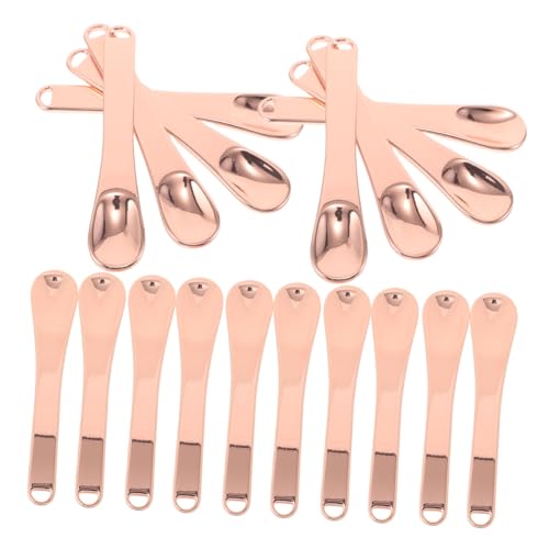 ELAYARD 20 Stück Schönheitslöffel Gesichtscreme Löffel Cremespatel Hautpflege Wiederverwendbarer Kosmetikspatel Mini-gesichtsspatel Augencreme Löffel Gesichtslöffel Roségold Zinklegierung von ELAYARD