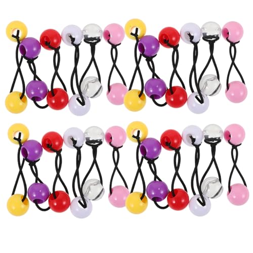ELAYARD 20 Stück Teiliges Haargummis mit Elastischem Doppelkugeligem Design Bunte Haarschleifen für Mädchen Weiche Sichere Haargummis für Ponytail und Vielseitigen Haarschmuck von ELAYARD