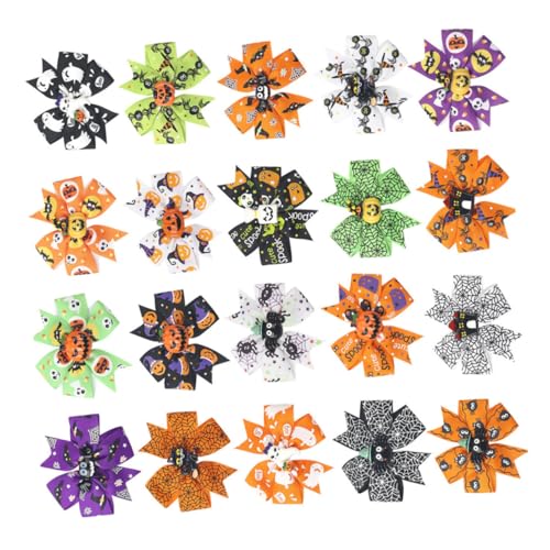 ELAYARD 20 Stück Teiliges Halloween Haarschleifen für Mädchen und Junge Mädchen Dreilagige Haarspangen Bunte Haarschmuck Clips für Kostüm und Themenpartys Angenehm zu Tragen Langlebig und von ELAYARD
