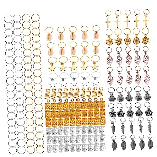 ELAYARD 220 Stück Dreadlocks Haarschmuck Ringe Set für Damen Bunte Haaraccessoires Dekorative Haarteile für Verschiedene Anlässe Geeignet für Dreads Zöpfe und Mehr von ELAYARD