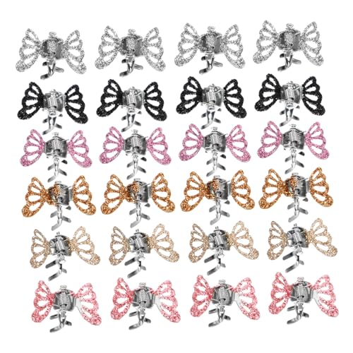 ELAYARD 24 Stück Teiliges Kleine Glitzernde Schmetterlings haarklammern für Mädchen Verstellbare Haarklammern für Dünnes und Mittleres Haar Süßer Haarschmuck für Alltag und Party von ELAYARD
