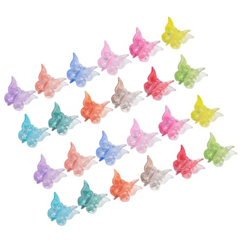ELAYARD 24 Stück Teiliges Mini Schmetterling Haarklammer Kleine Bunte Kunststoff Haarspangen mit Fester Fixierung für Frauen und Mädchen Langlebige und Modische Haarclips für Alltag und von ELAYARD