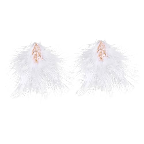 ELAYARD 2stücke Damen Haarklammern Mit Federn Und Perlen Elegante Haarspangen Für Mädchen Für Partys Fotoshootings Und Besondere Anlässe von ELAYARD
