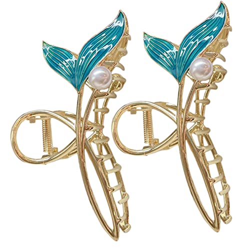 ELAYARD 2 Stück Meerjungfrau Haarklammern Extra Große Kieferklammern für Dickes Haar Haarstyling Werkzeug für Damen Rutschfest für Festivals und Alltag von ELAYARD