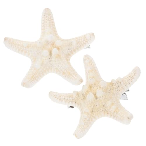 ELAYARD 2stücke Fünfzackige Seestern-haarspange Handgefertigt Aus Natürlichen Getrockneten Seesternen Strand-haarnadel Als Haarschmuck Für Frauen Und Mädchen Weiß Für Party Und Treffen Mit von ELAYARD