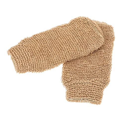 ELAYARD 2Stücke Jute Peelinghandschuhe Für Körper Und Gesicht Natürliche Badreinigungshandschuhe Hausbad Reiben Handtücher Exfolierende Duschhandschuhe Aus Jute von ELAYARD