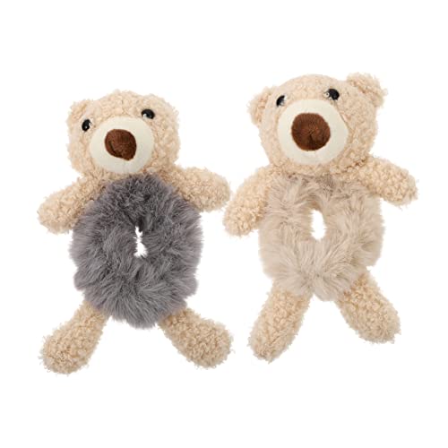 ELAYARD 2 Stücke Plüsch Bär Haarseile für Mädchen Süße Haarbänder Haarschmuck für Kostüme Elastische Haarringe Haaraccessoires von ELAYARD