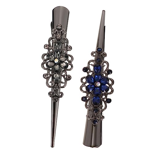 ELAYARD 2stücke Retro Entenbill Haarklammern Für Mädchen Elegante Haarclips Mit Strass Für Haardesign Und Styling Und Haaraccessoires Für Besondere Anlässe von ELAYARD