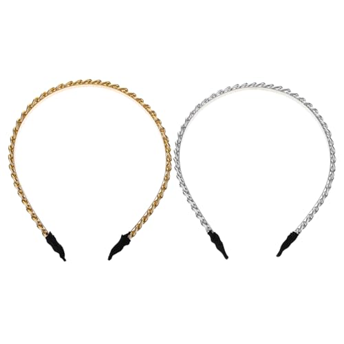 ELAYARD 2stücke Metallstirnband Mit Kette Dünnes Stirnband Für Frauen Haarreifen Aus Metall Party-accessoire Für Geburtstage Und Festzüge ELAYARD 2stücke Metallstirnband Mit Kette Dünnes Stirnband Für Frauen Haarreifen Aus Metall Party-accessoire Für Geburtstage Und Festzüge von ELAYARD