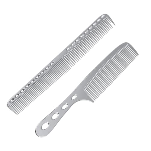 ELAYARD 2stücke Haarkamm Aus Edelstahl Gabelkamm Für Männer Und Frauen Massagekamm Zur Haarkamm in Hellem Silber Friseurzubehör Für Haarstyling von ELAYARD