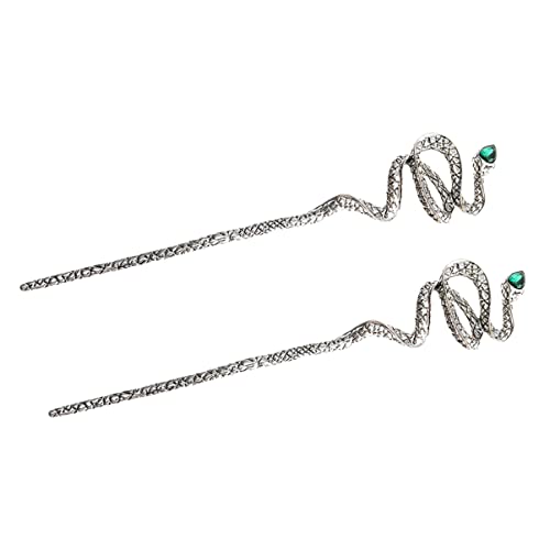 ELAYARD 2stücke Schlangenhaarstäbe Aus Zinklegierung Und Strass Chinesischer Stil Haarzubehör Für Frauen Vintage-haarschmuck Für Hochzeiten Und Partys von ELAYARD