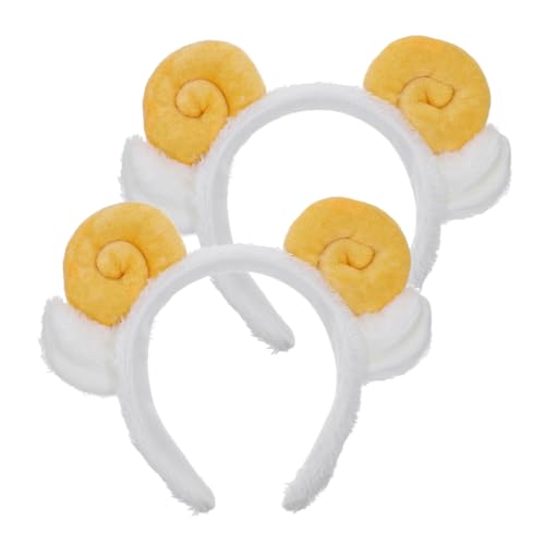 ELAYARD 2stücke Schafohren-haarreifen Schafhorn-stirnband Süßes Stirnband Für Halloween-partys Geburtstage Und Kostümveranstaltungen Cartoon-haarband Zum Make-up Tierkopfschmuck Für Cospla von ELAYARD