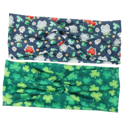 ELAYARD 2stücke St Patrick's Day Haarband Festliches Stirnband Mit Kleeblatt-motiv Bequemer Sitz Für Damen Zubehör Für Partys Und Events von ELAYARD