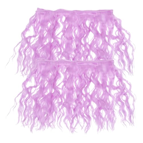 ELAYARD 2stücke Synthetische Lockige Puppenperücke Weiche Wellenhaarbündel Für Bjd Puppen Bastelbedarf Rerooting Werkzeug Ersatz Und Dekorationszubehör von ELAYARD