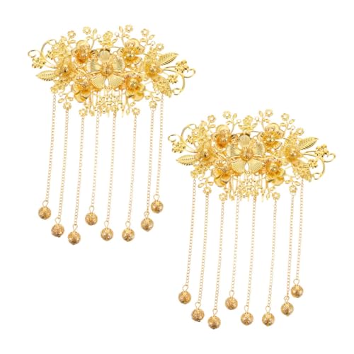 ELAYARD 2stücke Vintage Brautschmuck Haarspangen Mit Blumen-design Und Quasten Für Hochzeiten Und Festliche Anlässe Eleganter Haarschmuck Für Brautjungfern Und Besondere Feiern von ELAYARD