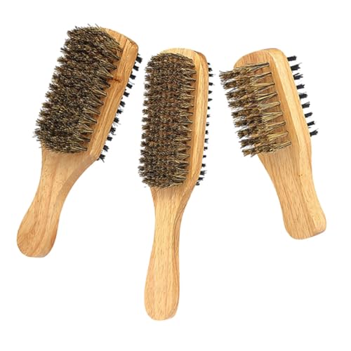 ELAYARD 3 Stück Doppelseitige Bartbürste mit Weichen Nylonborsten Vielseitiges Bartpflege Styling tool für Herren Effiziente Haarentfernung und Reinigung von Haarschneidern für Zuhause von ELAYARD