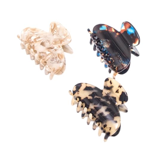 ELAYARD 3 Stück Haarspangen aus Robustem Acetat mit Marmor Leopardenmuster Große Haarklammern für Frauen und Mädchen Schonend zum Haar Vielseitiges Haarzubehör für Zufällige Farbe von ELAYARD