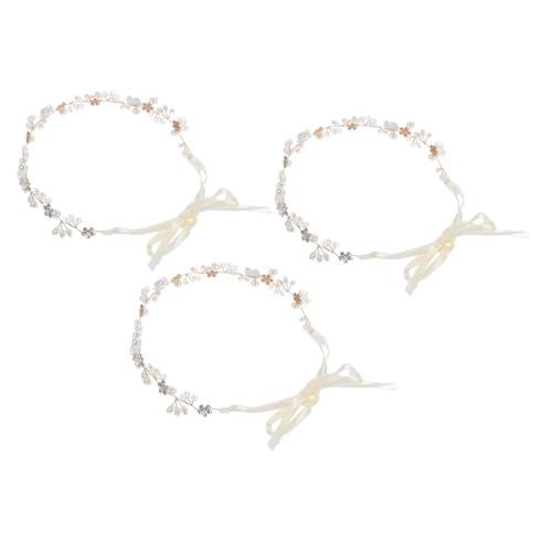 ELAYARD 3 Stück Luxuriöses Braut Haarband in Gold Stabiles Leichtes Hochzeits-haarreif-accessoire für Damen Komfortabel Vielseitig Kombinierbar für Hochzeit Party Feierlichkeiten von ELAYARD