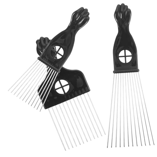 ELAYARD 3 Stück Teiliges Edelstahl Haarlifting Kamm Doppelköpfiger Breitzinkiger Bart Haarkamm Rostfrei Flexibles Styling werkzeug für Männer Entwirrt Sanft Nasses und Trockenes Haar von ELAYARD