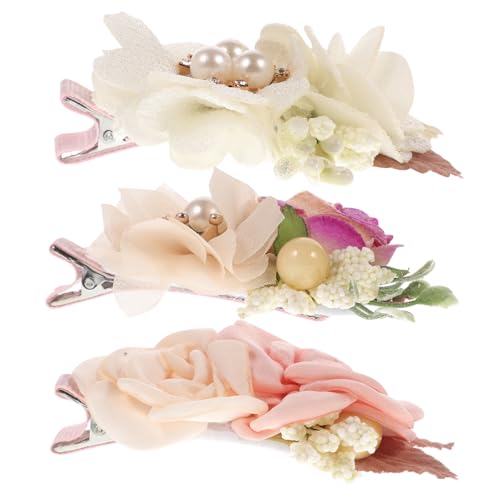 ELAYARD 3 Stück Teiliges Haarspangen aus Hochwertigem Realistisch Geformte Blumen haarnadeln Vielseitiger Haarschmuck für Mädchen Eleganter Blumenschmuck für Partys und Alltag von ELAYARD