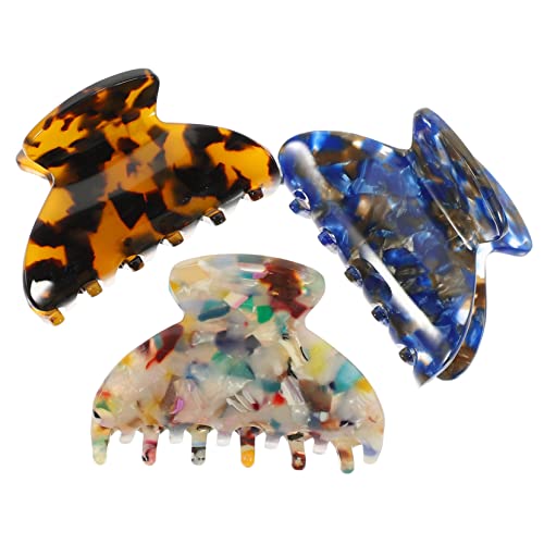 ELAYARD 3 Stück Teiliges Kleine Haarklammern für Dickes Haar Starke Krallenspangen mit Modischem Muster Rutschfest Geeignet für Frauen und Mädchen Vielseitig für Alltag und Besondere von ELAYARD