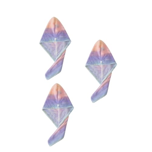 ELAYARD 3 Stück Teiliges Mikrofaser Haarturban Schnelltrocknende Leichte Damen Duschhaube aus Fleece Schützend gegen Haarbruch und Frizz Geeignet für Haartypen für Reisen und Zuhause von ELAYARD