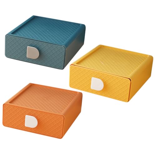 ELAYARD 3 Stück Teiliges Organizer für Schreibtisch Transparente Aufbewahrungsbox mit Großem Fassungsvermögen Vielseitig für Stifte Kopfhörer Besteck Platzsparend und Langlebig von ELAYARD