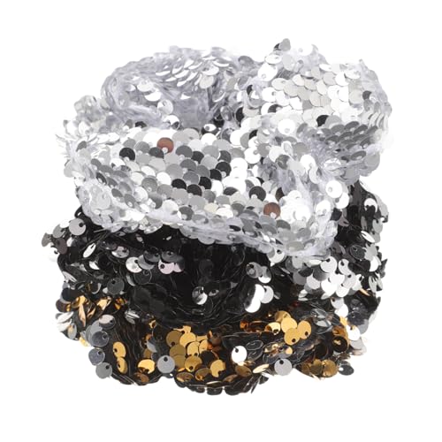 ELAYARD 3 Stück Teiliges Paillettenscrunchies Elastische Haargummis für Frauen und Mädchen Weiches Stoffmaterial Vielseitige Ponytail Holder und Modischer Haarschmuck für Alltag und von ELAYARD