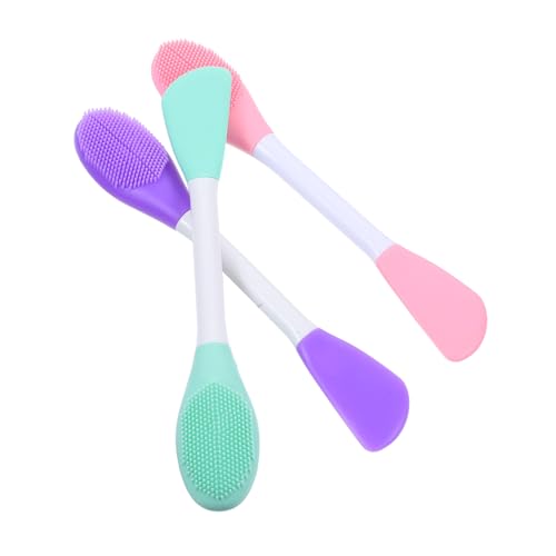 ELAYARD 3 Stück Teiliges Silikon Gesichtsbürsten Doppelseitig Sanfte Gesichtsreinigung Porentiefes Peeling Leichte Hautfreundliche Pinsel für Damen von ELAYARD